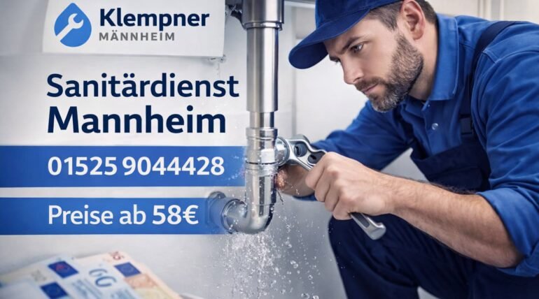 Sanitärdienst Mannheim – Klempner repariert Rohrleck, Notdienst ab 58€