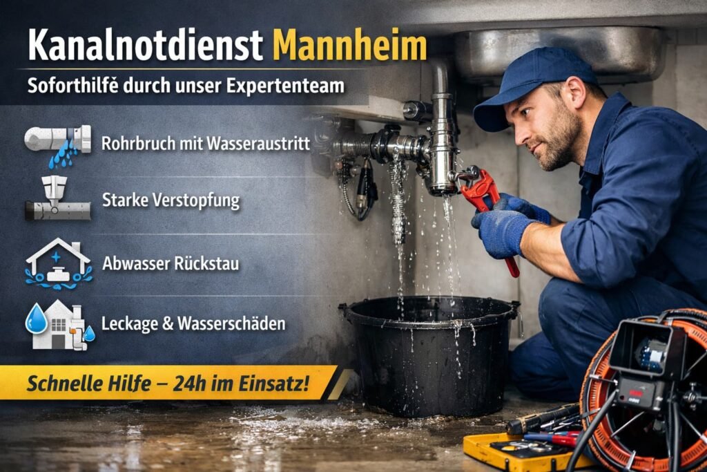 Kanalnotdienst Mannheim – Fachmann behebt Rohrbruch unter Spüle mit moderner Technik und Soforthilfe-Service