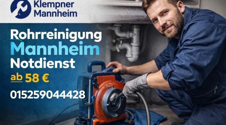 Rohrreinigung Mannheim Notdienst – Klempner behebt verstopftes Rohr ab 58€ schnell und zuverlässig