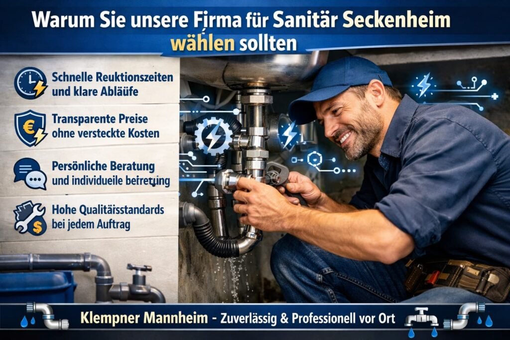 Klempner repariert Rohrleitung in Seckenheim – professioneller Sanitärservice Mannheim