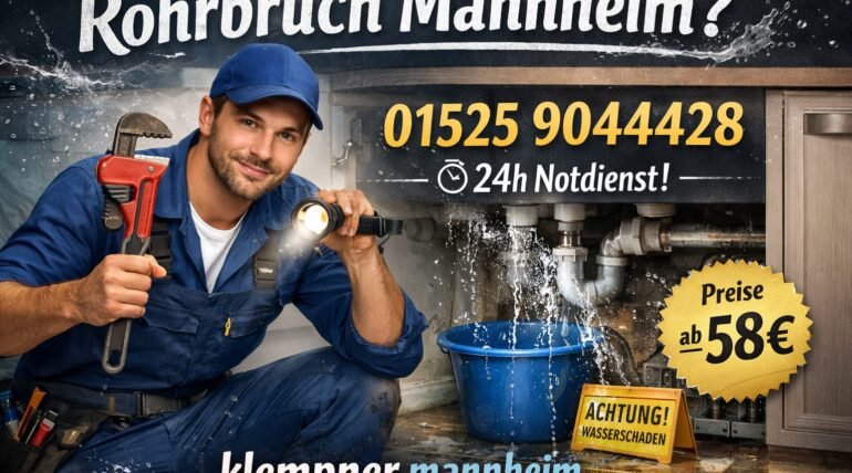 Rohrbruch Mannheim Notdienst Klempner – 24h Service ab 58€ mit schneller Hilfe vor Ort