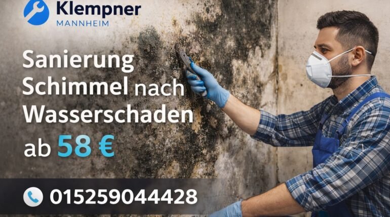Klempner Mannheim behebt Schimmel nach Wasserschaden professionell ab 58 €