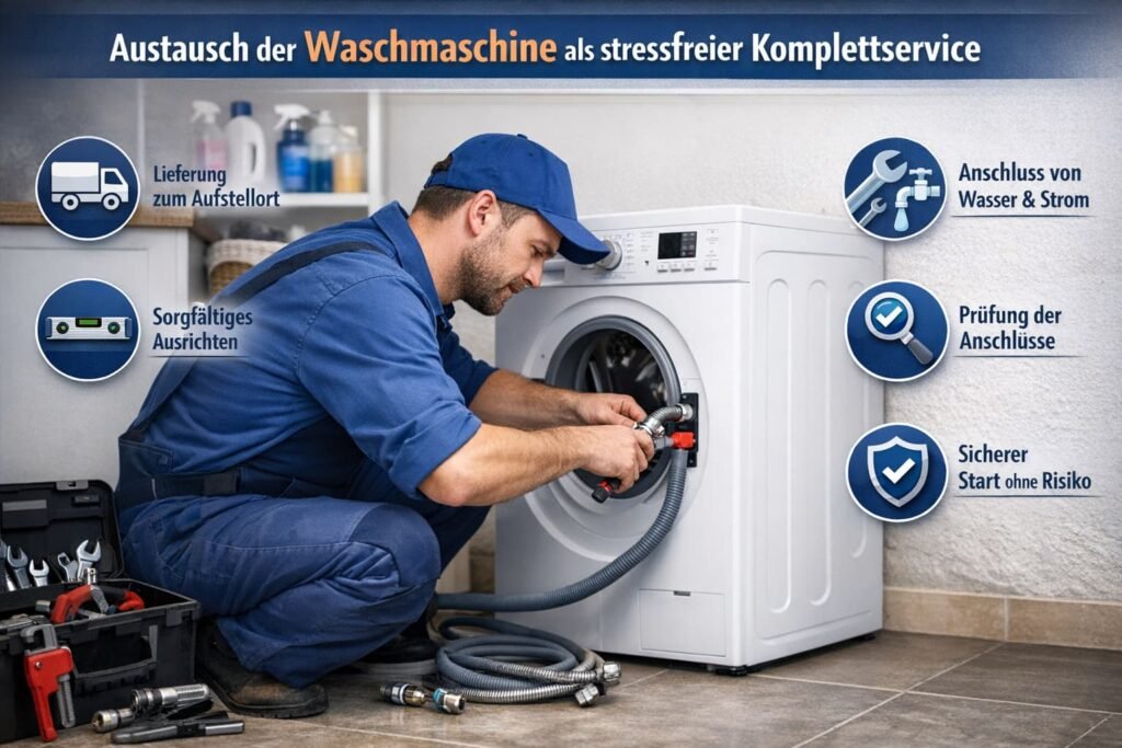 Austausch der Waschmaschine durch Klempner – stressfreier Komplettservice mit Anschluss und Installation