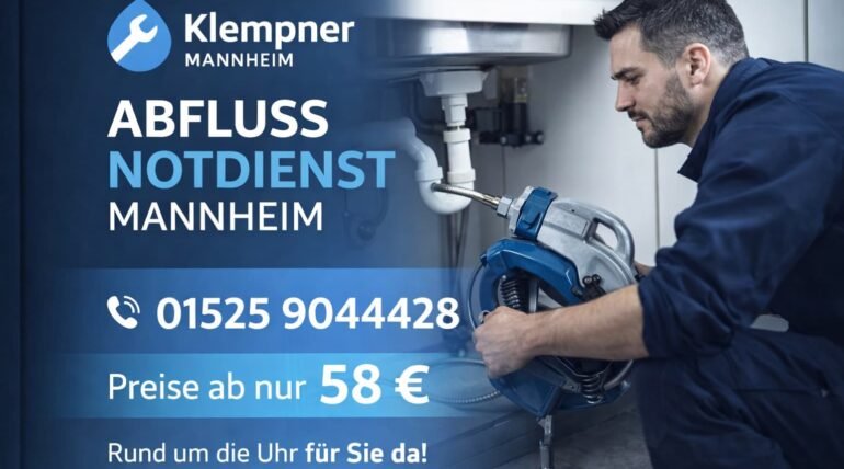 Abfluss Notdienst Mannheim – Klempner beseitigt Rohrverstopfung schnell und zuverlässig ab 58 €