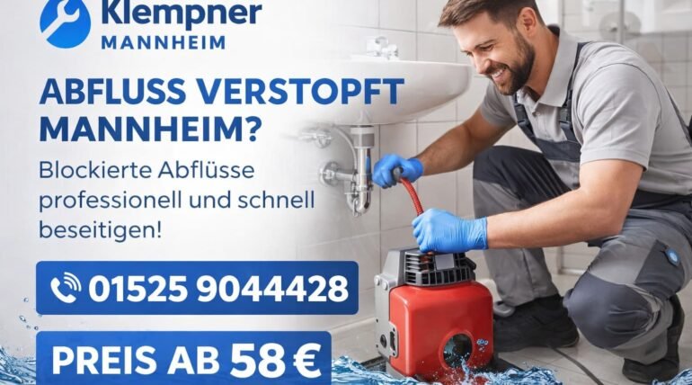 Klempner Mannheim behebt verstopften Abfluss schnell und professionell ab 58€