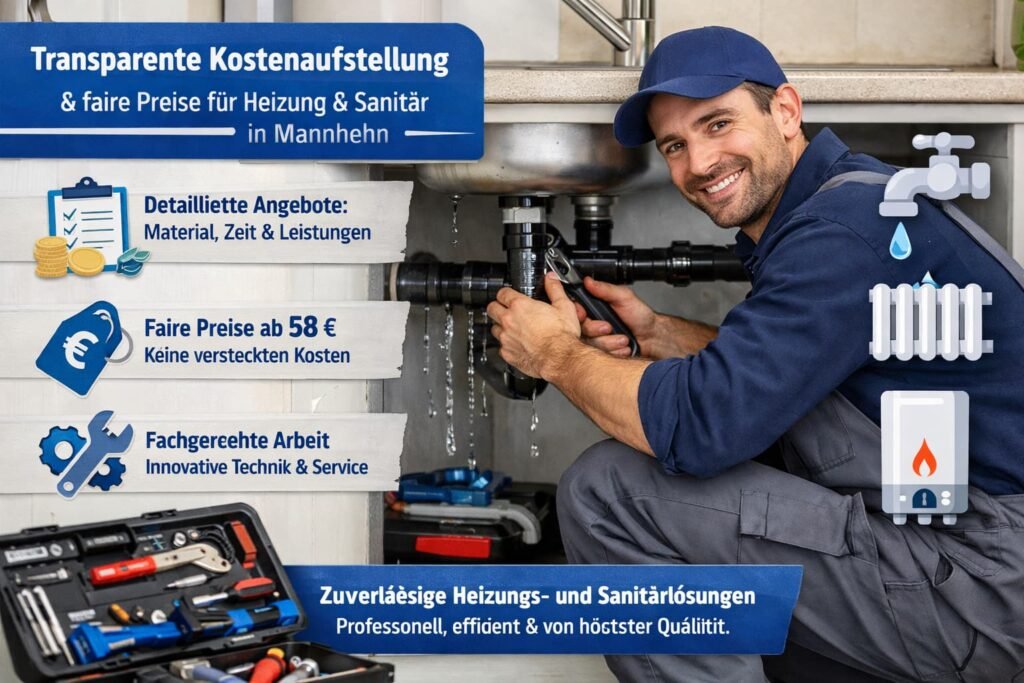 Transparente Preise und professionelle Sanitär- und Heizungsreparatur in Mannheim durch erfahrenen Klempner