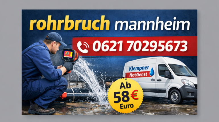 Rohrbruch Mannheim – Schnelle Hilfe ab 58 €