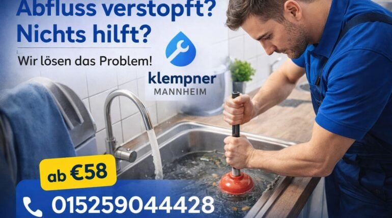 Professionelle Rohrreinigung bei Verstopfungen durch erfahrene Klempner.