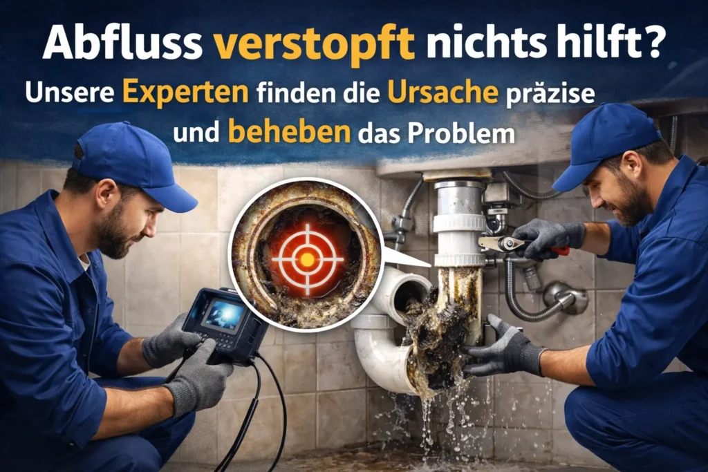 Abfluss verstopft nichts hilft? Unsere Experten finden die Ursache präzise und beheben das Problem