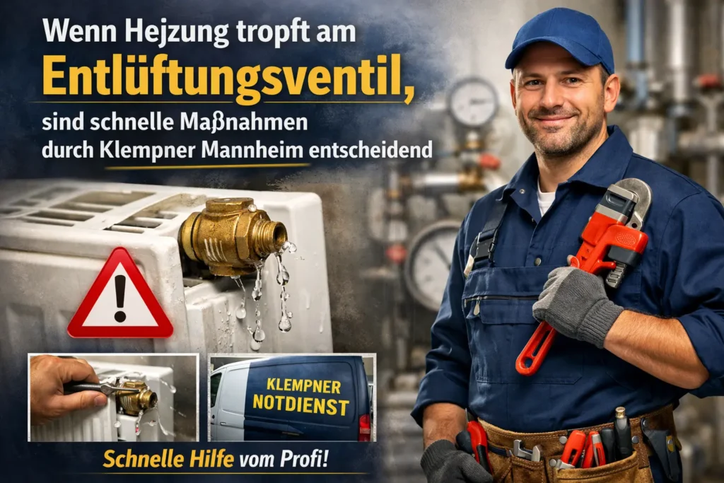 Wenn heizung tropft am entlüftungsventil, sind schnelle Maßnahmen durch Klempner Mannheim entscheidend
