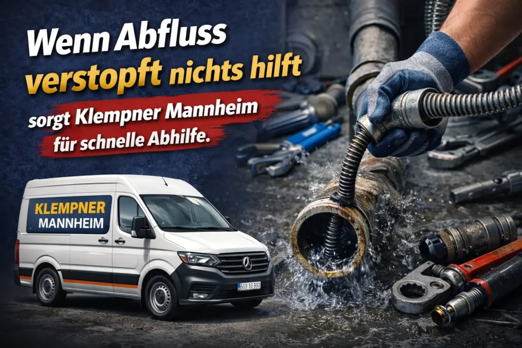 Wenn abfluss verstopft nichts hilft, sorgt Klempner Mannheim für schnelle Abhilfe