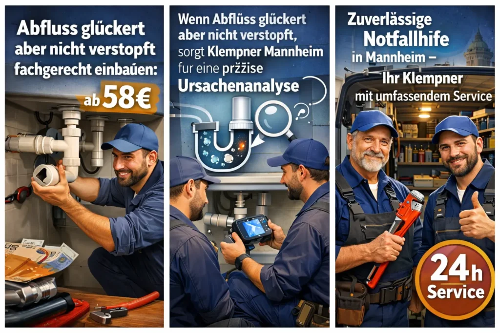 Wenn abfluss gluckert aber nicht verstopft, sorgt Klempner Mannheim für eine präzise Ursachenanalyse