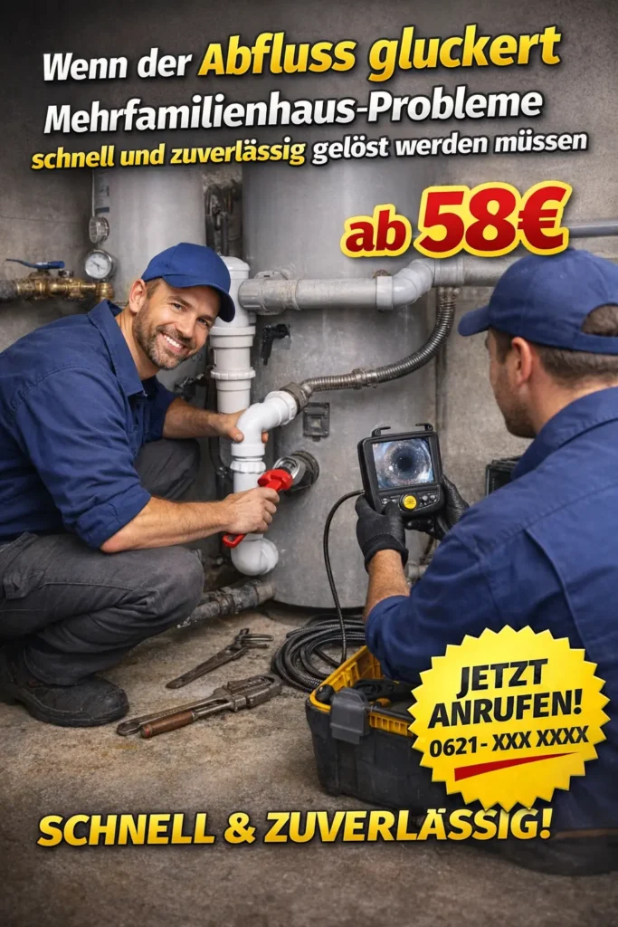 Wenn der Abfluss gluckert Mehrfamilienhaus-Probleme schnell und zuverlässig gelöst werden müssen