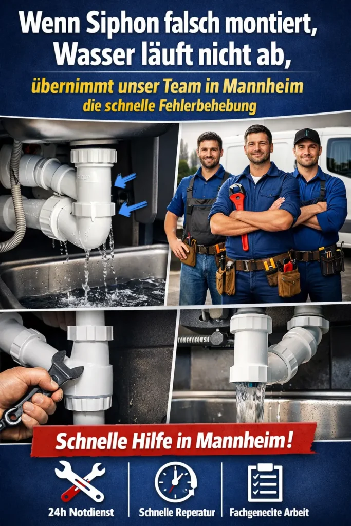 Wenn siphon falsch montiert wasser läuft nicht ab, übernimmt unser Team in Mannheim die schnelle Fehlerbehebung