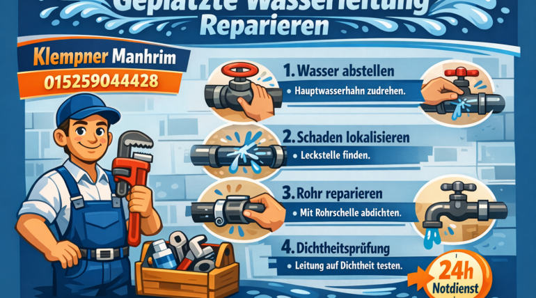 Geplatzte wasserleitung reparieren