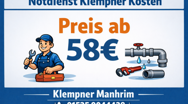 Notdienst klempner kosten