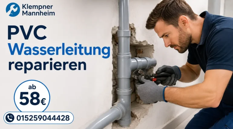 Klempner bei der Reparatur einer Wasserleitung.