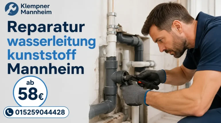 Fachgerechte Reparatur von Kunststoff-Wasserleitungen durch einen erfahrenen Techniker.