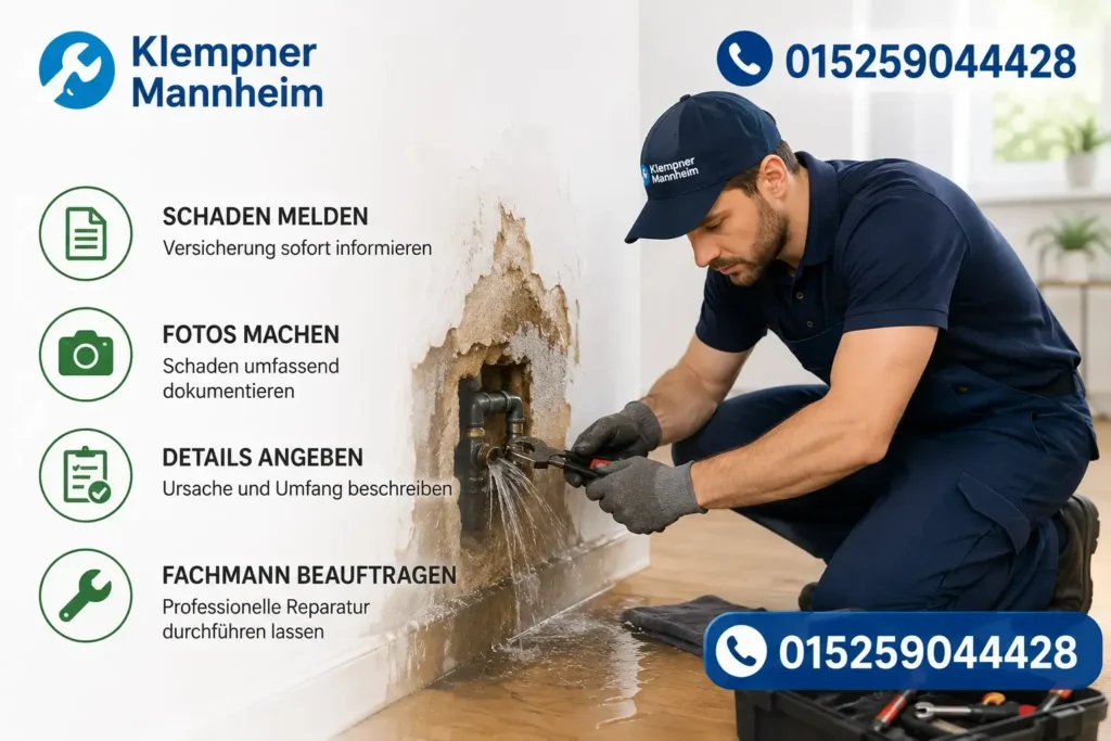 Techniker bei der Reparatur eines Wasserschadens