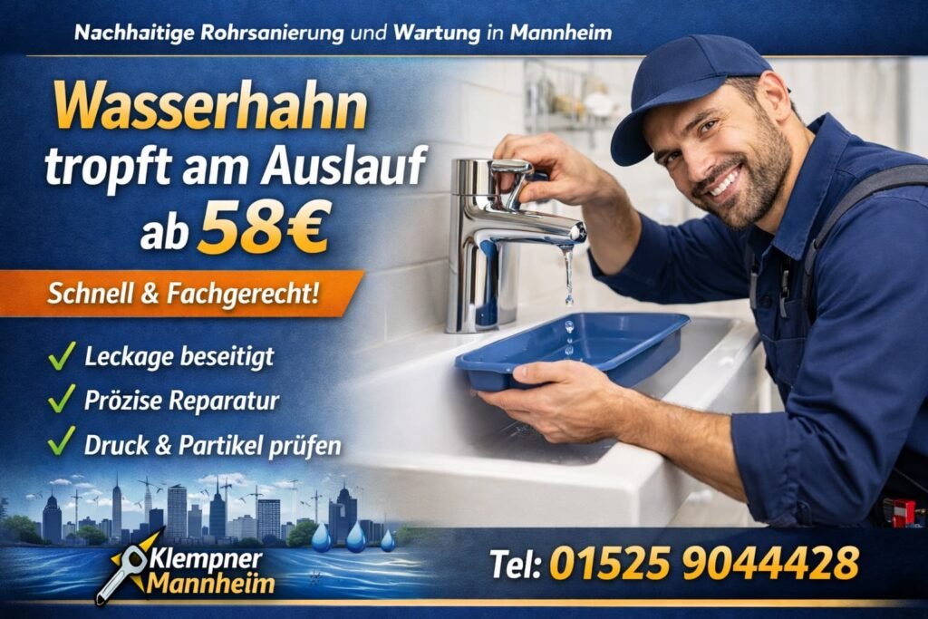 wasserhahn tropft am auslauf