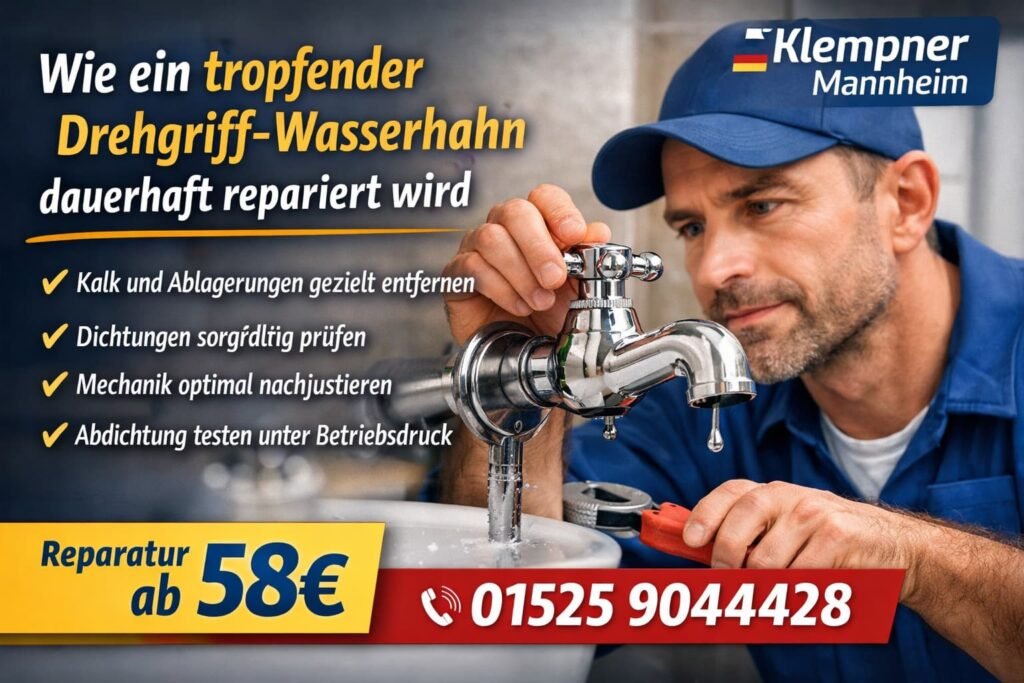 Wasserhahn tropft drehgriff