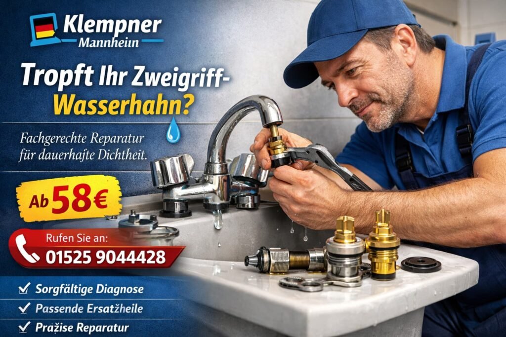Wasserhahn tropft Zweigriffarmatur
