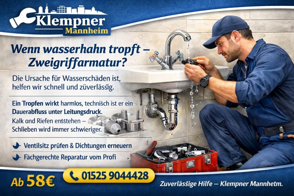 wasserhahn tropft zweigriffarmatur