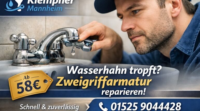 wasserhahn tropft zweigriffarmatur