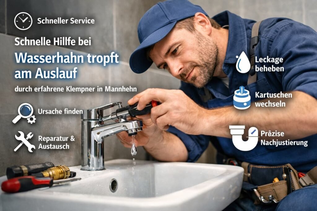 Schnelle Hilfe bei tropfendem Wasserhahn am Auslauf durch erfahrenen Klempner in Mannheim