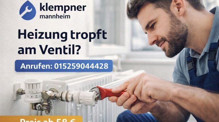 Klempner Mannheim repariert tropfendes Heizungsventil – schneller Service ab 58 € mit