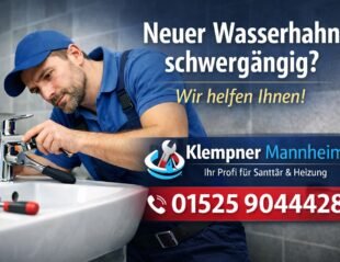 Klempner repariert schwergängigen Wasserhahn – Klempner Mannheim, 015259044428.