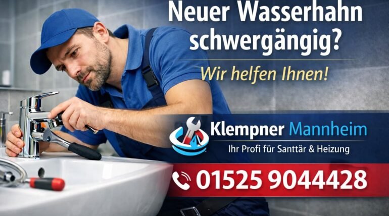 Klempner repariert schwergängigen Wasserhahn – Klempner Mannheim, 015259044428.