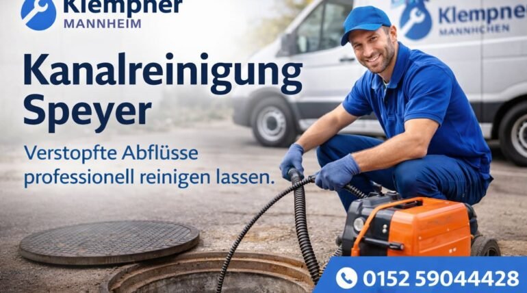 Kanalreinigung Speyer – professioneller Klempner in Mannheim beseitigt Verstopfungen ab 58 €