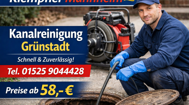 Klempner Mannheim Techniker bei der professionellen Kanalreinigung in Grünstadt mit moderner Ausrüstung.