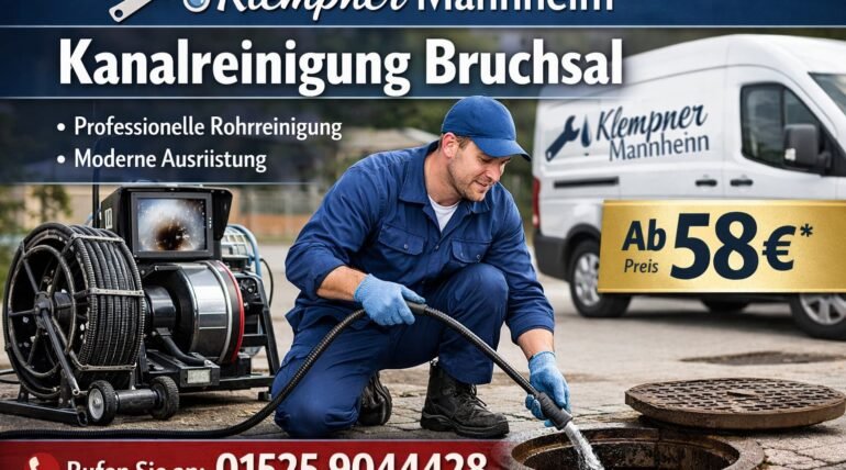 Klempner Mannheim bei Kanalreinigung in Bruchsal – professionelle Rohrreinigung ab 58€.