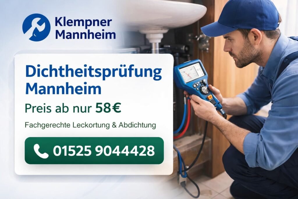 Klempner Mannheim Dichtheitsprüfung Leckortung ab 58€
