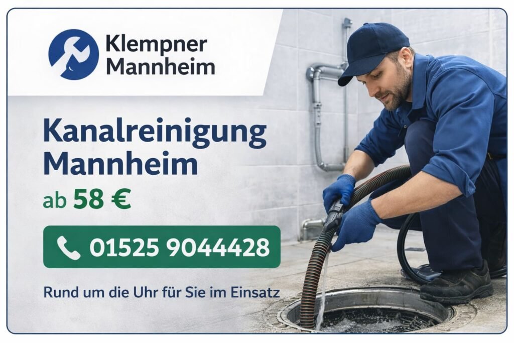 Klempner Mannheim Kanalreinigung Service – Rohrreinigung ab 58€