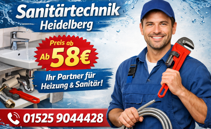 Sanitärtechnik Heidelberg | 24 Stunden die ganze Woche | Ab 58€