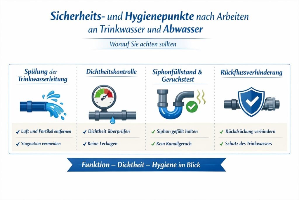 Sicherheits- und Hygienepunkte nach Arbeiten an Trinkwasser und Abwasser – worauf Sie achten sollten