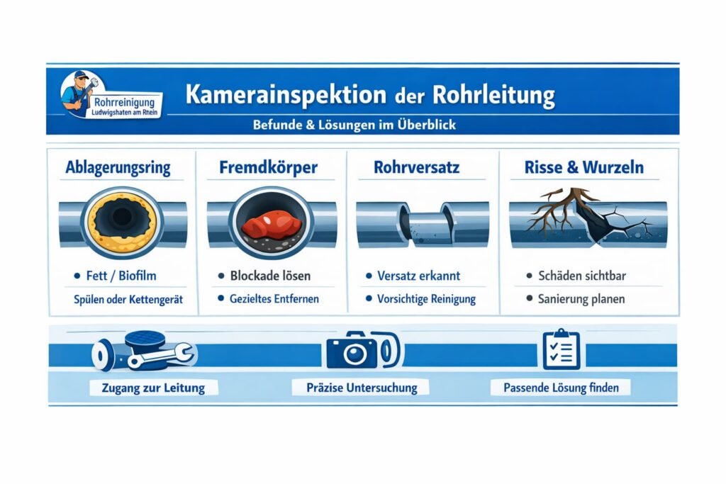 Wie eine rohrreinigung ludwigshafen am rhein den Zustand der Leitung fachlich prüft (z. B. Kamerainspektion)