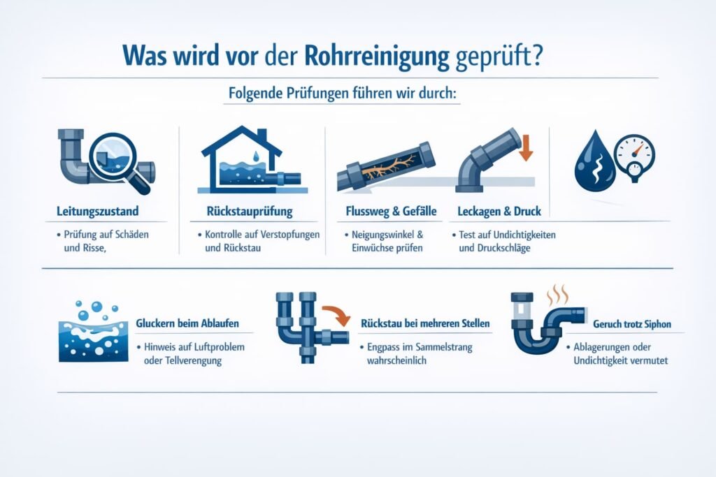 Was bei einer rohrreinigung neustadt an der weinstraße technisch geprüft wird, bevor gereinigt wird