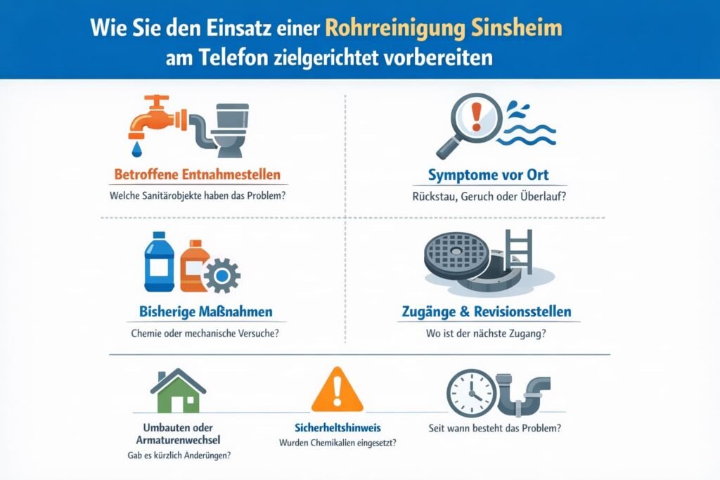 Wie Sie den Einsatz einer rohrreinigung sinsheim am Telefon zielgerichtet vorbereiten