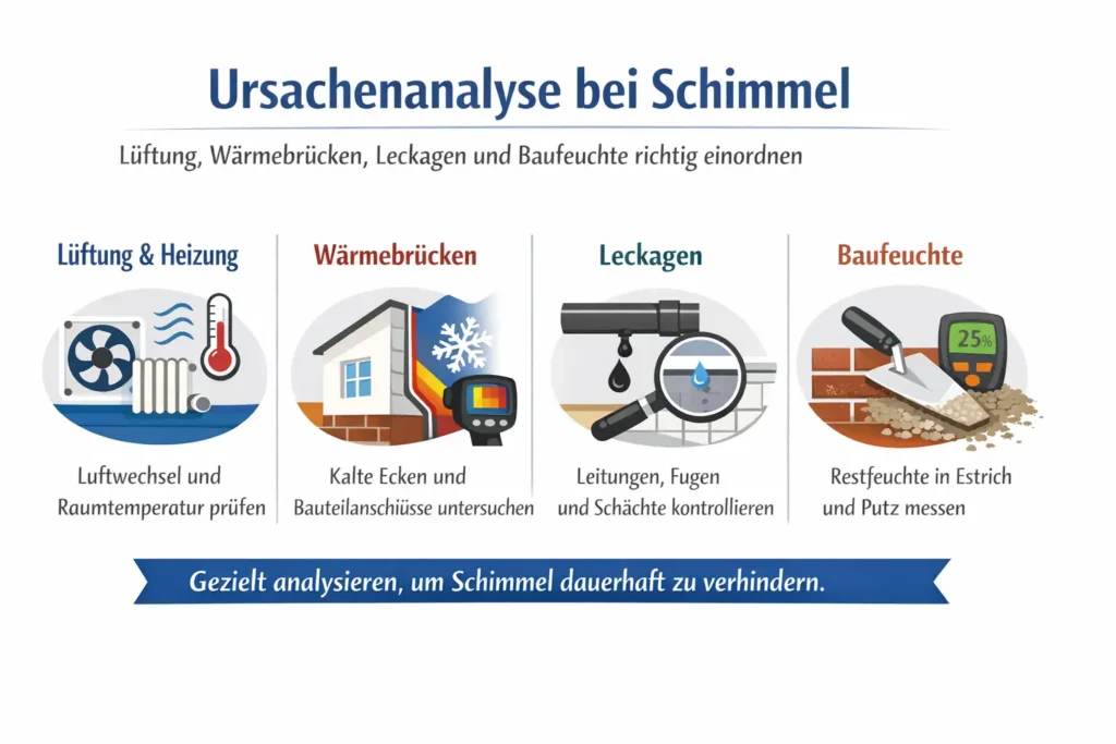 Wie die Ursachenanalyse gelingt: Lüftung, Wärmebrücken, Leckagen und Baufeuchte richtig einordnen
