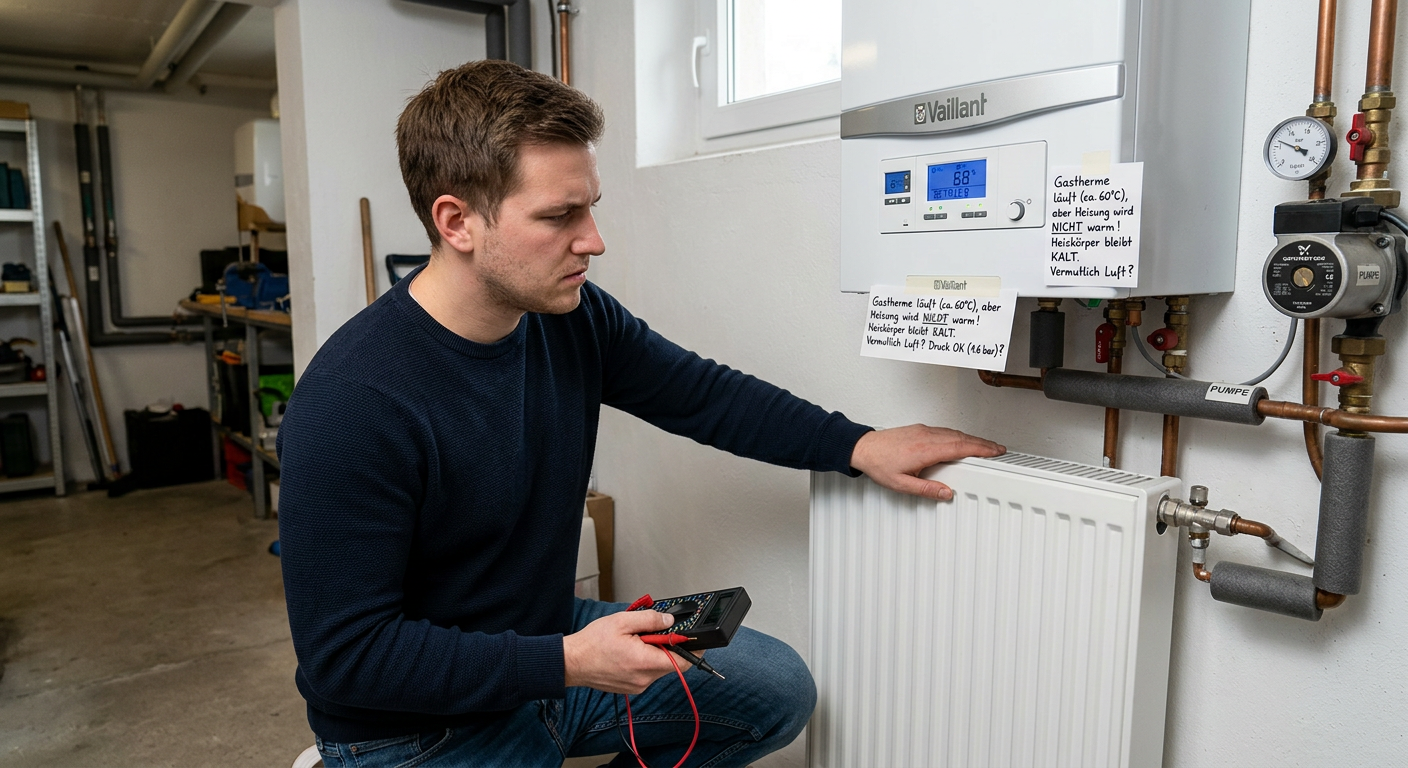 gastherme läuft aber heizung wird nicht warm