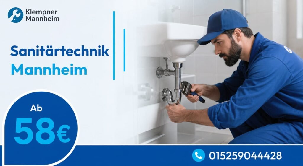 Professioneller Handwerker bei der Reparatur eines Wasserproblems in Mannheim
