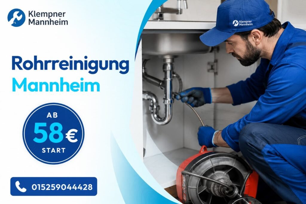 Professioneller Klempner bei der Beseitigung einer Rohrverstopfung