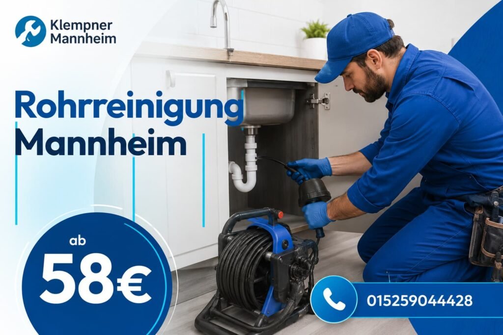 Professioneller Klempner bei der Beseitigung einer Rohrverstopfung