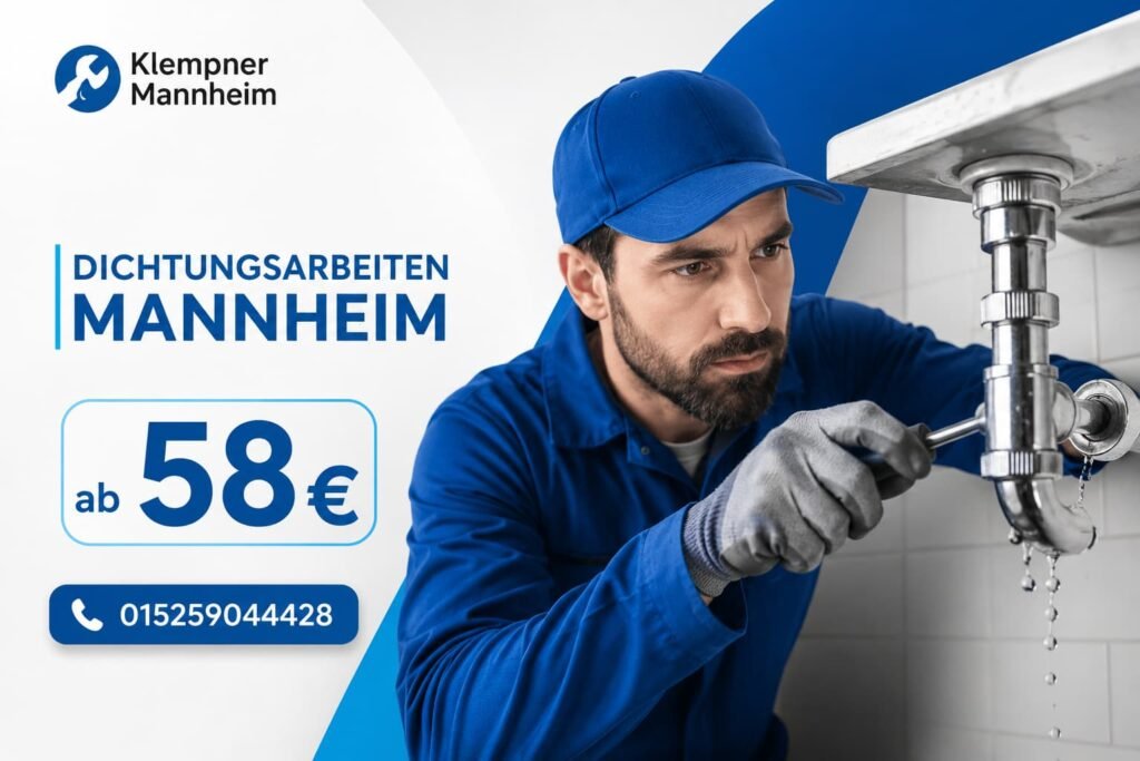 Erfahrener Handwerker bei der Reparatur eines Wasserlecks in Mannheim