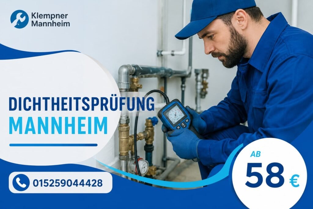 Fachmann bei der Überprüfung von Rohrleitungen in Mannheim