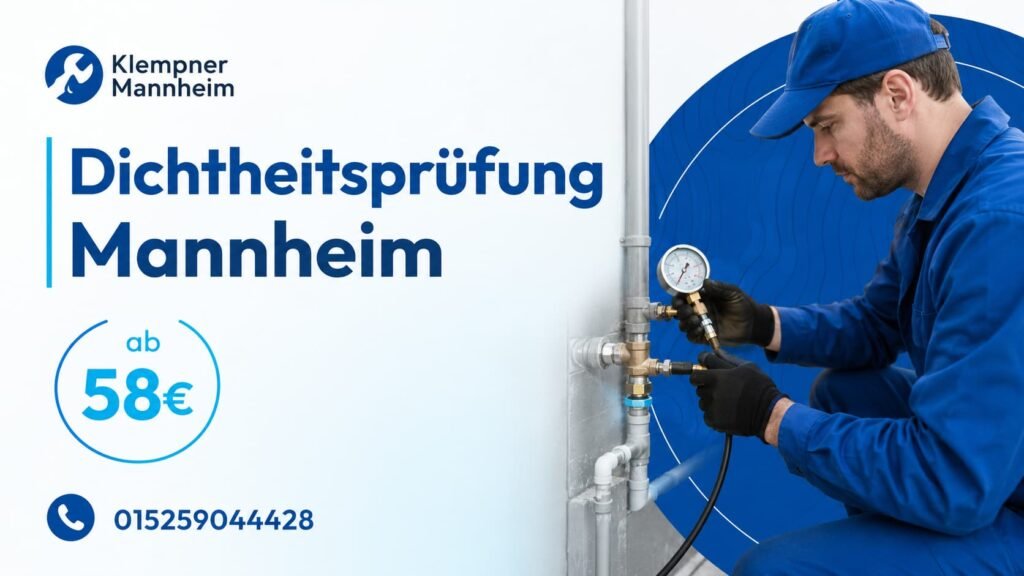 Professioneller Sanitärtechniker bei der Leckagekontrolle in Mannheim